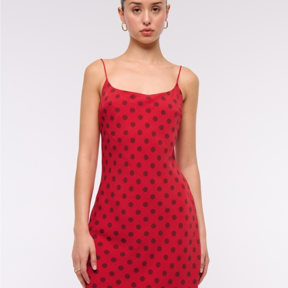 Abercrombie & Fitch Red Polka Dot Mini Slip Dress
